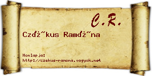 Czékus Ramóna névjegykártya